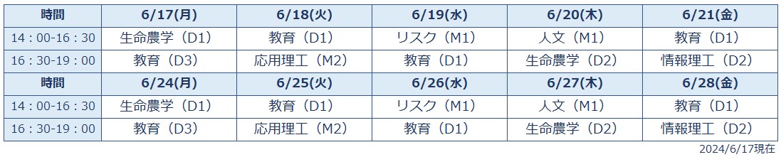スケジュール