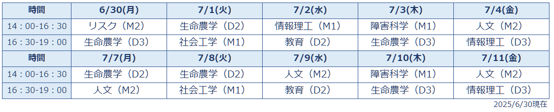 schedule