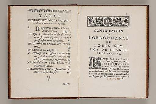 Ordonnance de Louis XIV, roy de France et de Navarre, ensemble les edits et declarations touchant la reformation de la justice, du mois d'aoust 1669.